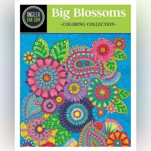 2 Pack Hello Angel Big Blossoms & Relaxing Patterns Adult Coloring Books